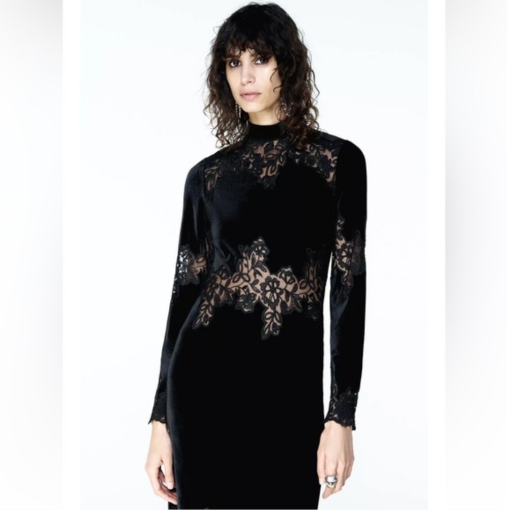 Zara Velvet Lace Dress - Picture 7 of 15